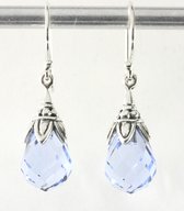 Boucles d'oreilles en argent traité avec aigue-marine