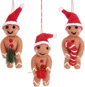 Kerstmannetjes Gingerbread Kersthangers - Set van 3