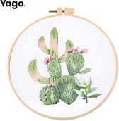 Yago Cactus Collectie - Borduurpakket | Starterskit | Alles inbegrepen | Patroon | Borduurring | Borduurgaren | Voor volwassen | Creatief | Hobby | Borduren | Ontstressen | Borduurset