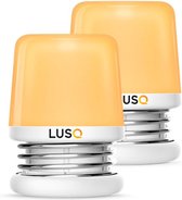 LUSQ® 2 Stuks LED Nachtlampje Kinderen Oplaadbaar - Babykamer - Leeslampje - Dimbaar - Warm Wit