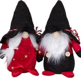 Ensemble de Noël 2 Pièces Pop Gnome de Noël - Chapeau Noir - Peluche Suédois - Decor de Noël Gnome - Scandinave Tomte Nordique - Jouets Elf - Ornement de Noël - 2 Pièces - Poupées de Noël