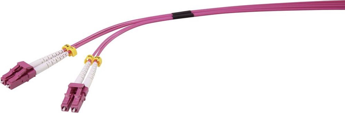 Renkforce RF-4969080 Glasvezel Optische vezel Aansluitkabel 3.00 m Purper-rood [1x LC-stekker - 1x LC-stekker] 50/125 µ