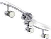 B.K.Licht - Plafonnier LED - design - spot - GU10 - 6W - chrome - luminaire plafond - lampe de cuisine - orientable et inclinable