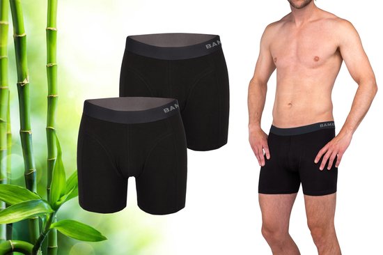 Bamboo - Boxershort Heren - Bamboe - 2 Stuks - Zwart - XXL - Ondergoed Heren - Heren Ondergoed - Boxer - Bamboe Boxershorts Voor Mannen