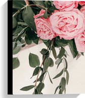 WallClassics - Canvas  - Roze Rozen Bloemenboekt - 30x40 cm Foto op Canvas Schilderij (Wanddecoratie op Canvas)