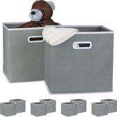 Tissu de panier de rangement Relaxdays 10x - gris - boîte pliante - boîte de rangement - panier d'armoire - molleton textile