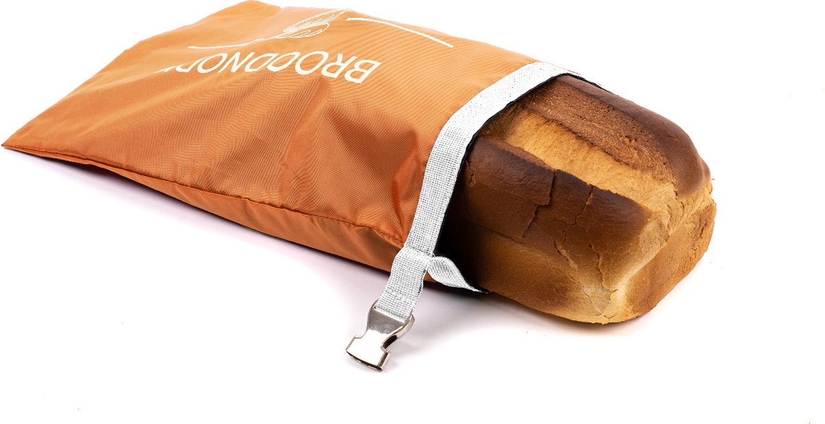 BROODNODIG® - Herbruikbare Broodzak (44x30cm) – 100% RPET – Broodzakken Voor Zelfgebakken Brood – Broodtrommel – Thuisbakker - Diepvrieszak - Brooddoos – WK Oranje