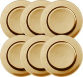Set van 8x stuks diner onderborden goud rond kunststof 33 cm - Onderborden voor dinerborden