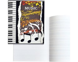 foto van A5 muziekschrift  - hippe opdruk - 1 stuk