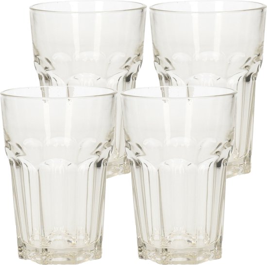 4x Drink water glazen 360 ml - drinkglazen - Merkloos