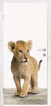 Sticker de porte Lion - Cub - Enfants - Garçons - Animaux - Filles - 80x215 cm - Affiche de porte