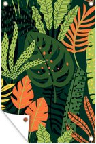 Muurdecoratie Jungle - Patronen - Bladeren - Jongens - Meiden - Kind - 120x180 cm - Tuinposter - Tuindoek - Buitenposter
