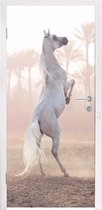 Deursticker Paard - Zand - Palmboom - 75x205 cm - Deurposter - Cadeau meisje 7 jaar