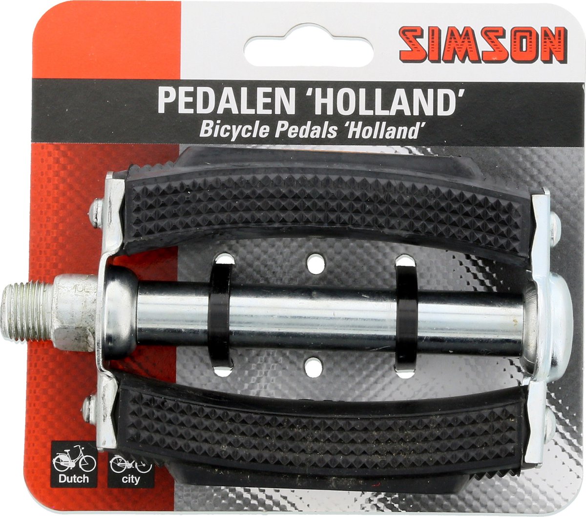 Simson Klassieke fietspedalen - Staal & PVC - Extra grip - Reflectoren - Soepele kogellagers