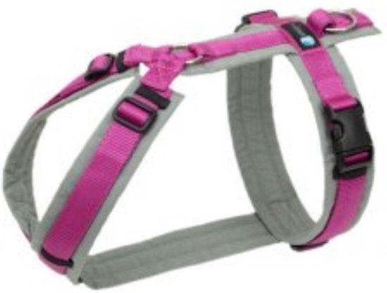 AnnyX Hondentuig - Y-tuig - Fuchsia/Grijs - maat XS - Borstomvang 43-52cm - Gewicht hond 6 -12 kg
