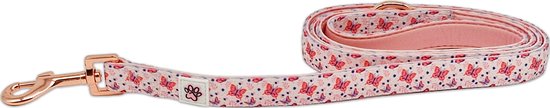 Zachte Corduroy Hondenriem Middel - 2x150 cm - Rosé Roze