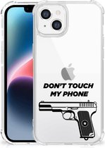 Cover Case Geschikt voor iPhone 14 Plus Telefoonhoesje met doorzichtige rand Pistol Don't Touch My Phone
