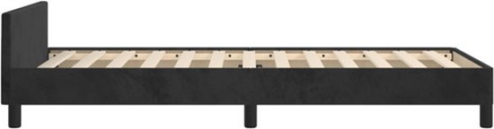 Cadre de lit vidaXL avec tête de lit - Encadrements de lit avec tête de lit - Lit - Meubles de couchage - Cadre de lit avec tête de lit sans matelas 80 x 200 cm Velours Noir