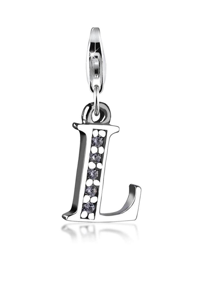 Nenalina - Bedel - Bedeltje Hanger Letter in 925 Sterling Zilver voor alle gangbare Charmdragers - Dames