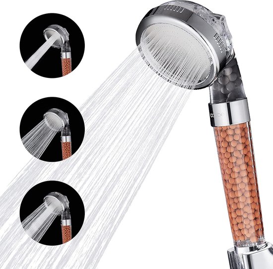 Pommeau de douche, pommeau douche economiseur d'eau avec tuyau 1.5m  douchette douche aalle de bain economie d'eau haute pression en acier  inoxydable 3