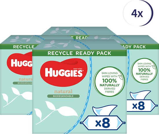 Huggies Natural Care Babydoekjes - biologisch afbreekbaar billendoekjes- Natural Biodegradable - 21 x 48 stuks - 1536 doekjes