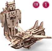 Mr. Playwood Transformer "Robot-airplane" - 3D houten puzzel - Bouwpakket hout - DIY - Knutselen - Miniatuur - 119 onderdelen