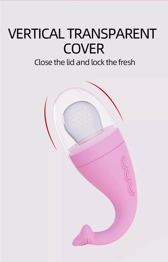 Baby Fruitspeen en Bijtring - Roze / Fruitzuiger / Fruit Fopspeen voorkomt verstikking van fruit / Kinderbestek / Fruitspeen Baby / Siliconen Spenen / Babyspeen voor groenten en fruit - BPA vrij - Kraam Cadeau van ICON. — afbeelding 5