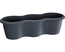 Kunststof Respana drievoudige plantenbakken/bloembakken antraciet 52 cm - 7 liter - Tuindecoratie