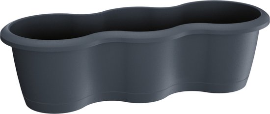 Kunststof Respana drievoudige plantenbakken/bloembakken antraciet 52 cm - 7 liter - Tuindecoratie