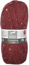 Cheval Blanc Country Tweed  wol en acryl garen - Donkerrood (153) - pendikte 4 -4,5 mm - 1 bol van 50 gram