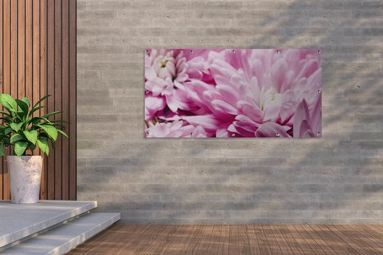 Affiche clôture Fleurs - Rose - Nature - 200x100 cm - Toile de jardin