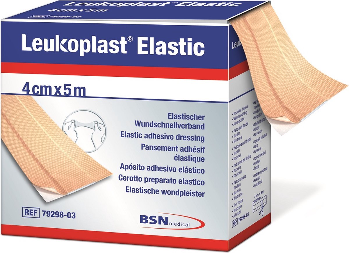 Goedkoopste Leukoplast Elastic wondpleister 5m x 4cm 7929803