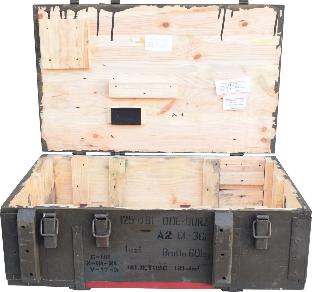 Munitiekist hout (Afm. ca 80x40x25 cm) - - voor de militaire hobby