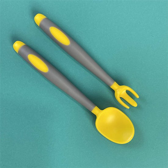 Cuillère et fourchette en Siliconen pour bébés et enfants Lave-vaisselle  micro-ondes... | bol.com