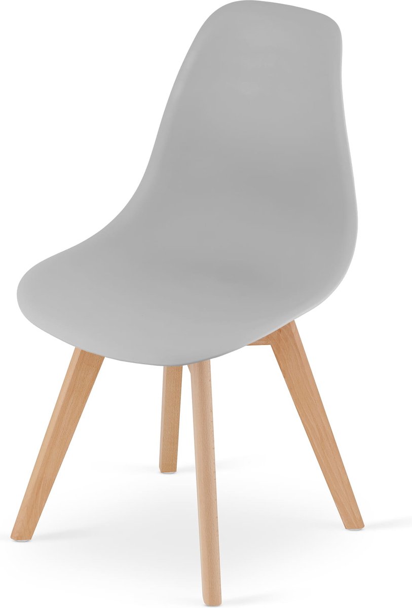 Viking Choice KITO - Eetkamerstoel - set van 4 eettafelstoelen - houten onderstel - grijs