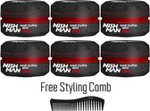 Nishman 09 Hair Styling Wax Cola set 6 stuks + Styling comb