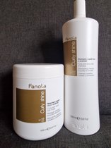 Fanola Curly and Wavy Shine Shampoo 1000ml and Mask 1000ml