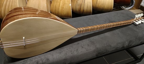 Saz Baglama Turkse Gitaar Lange Hals (uzun sap) Maun Glans Lak - Met
