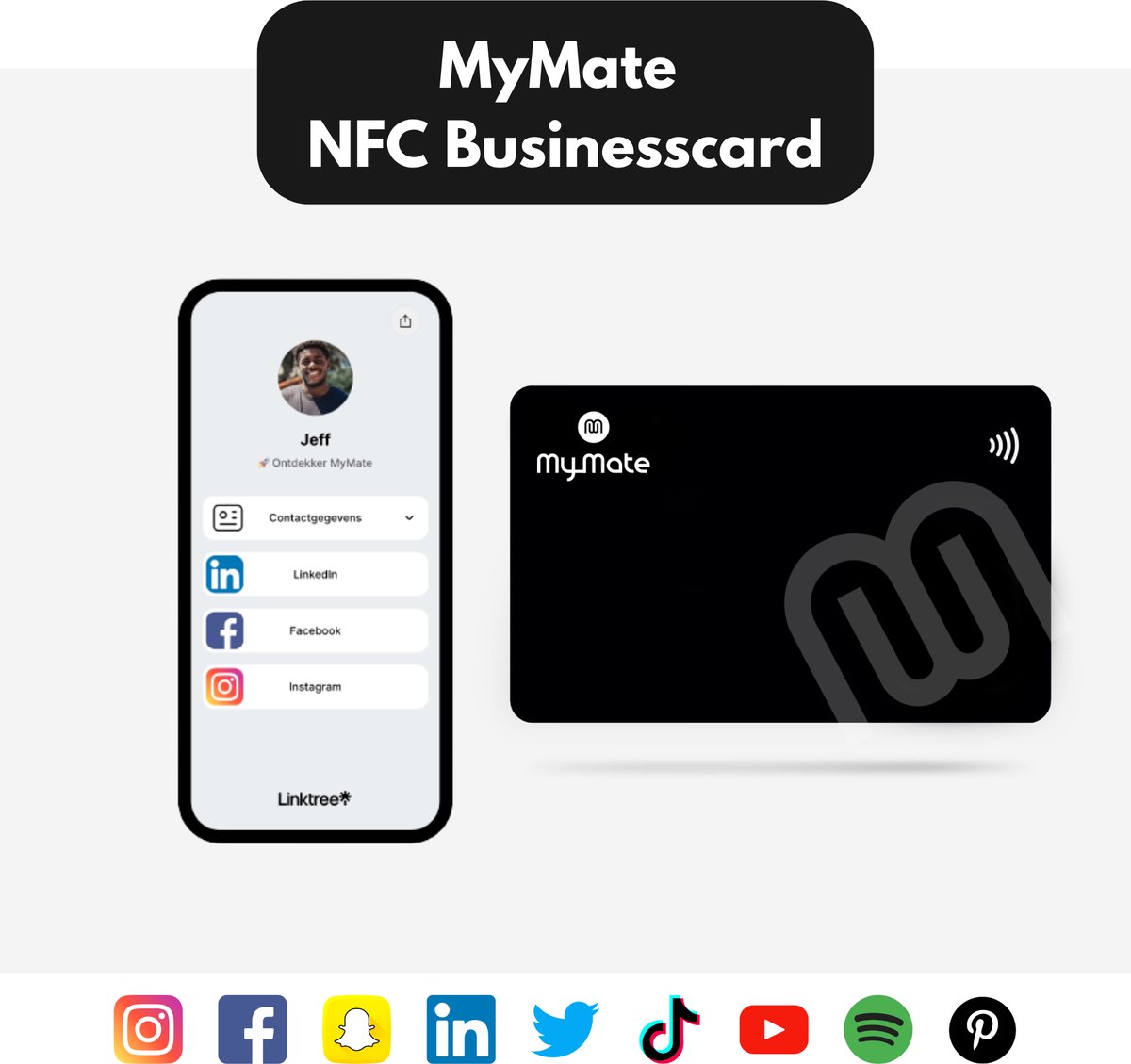 MyMate NFC Tag Business Card Digitaal Visitekaartje NFC Kaart