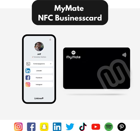 Vermenigvuldiging krijgen Ondeugd MyMate NFC Tag Business Card - Digitaal Visitekaartje - NFC Kaart -  Visitekaartjes... | bol.com