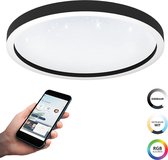 EGLO connect.z Montemorelos-Z Smart Plafondlamp - Ø 57 cm - Zwart/Wit - Instelbaar RGB & wit licht - Dimbaar - Zigbee