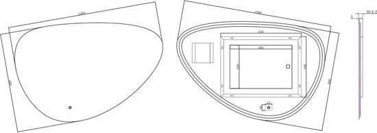 Miroir de salle de bain FENOMÉ Delafon Siècle des Lumières LED Organique Dimmable Sans Condensation 120 cm