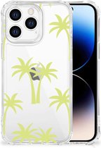 TPU Case anti-shock Geschikt voor iPhone 14 Pro Smartphone hoesje met doorzichtige rand Palmtrees
