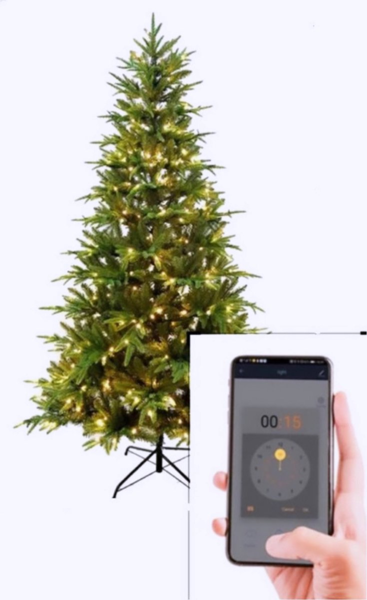 Kunstkerstboom met app bediening / 210 cm met LED-verlichting