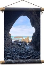 WallClassics - Affiche Textile - Pierres dans la Grotte - 30x40 cm Photo sur Textile