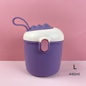 Babyvoeding Dispenser - Baby Melkpoeder Doseer Box - Reisbox - Opbergdoos voor voeding - Dispenser met schep 440ML - Paars