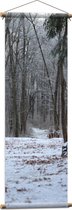 WallClassics - Affiche Textile - Forêt d'Hiver - 40x120 cm Photo sur Textile