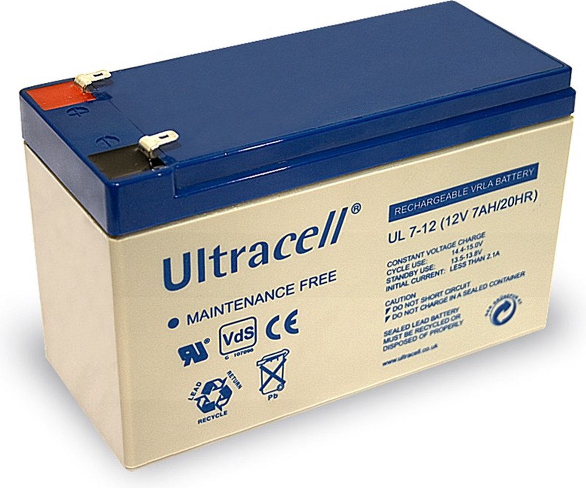 Ultracell Loodaccu 12 V, 7 Ah (UL7-12)