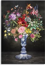 Melli Mello - Flowers from Delft - Wall art - 70x100cm - Plexiglas - Woonaccessoire - Wanddecoratie - Kunst - Art - Interieur - Schilderij - Poster