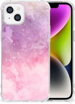 Smartphone hoesje Geschikt voor iPhone 14 Stevige Telefoonhoesje met transparante rand Pink Purple Paint